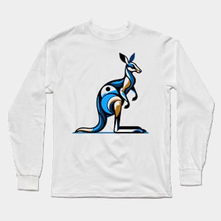 Pop art kangaroo illustration. cubism illustration of a kangaroo Long Sleeve T-Shirt